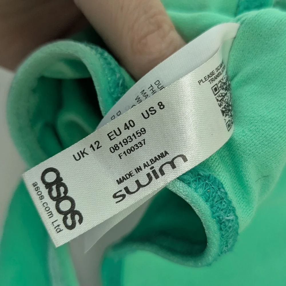 ASOS‎ Mint Green Velvet Bikini Set High Waist